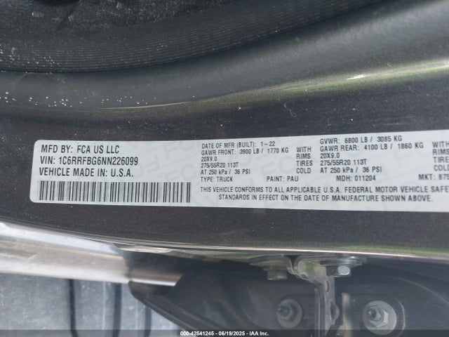 RAM 1500 2022 1C6RRFBG6NN226099 Image 9