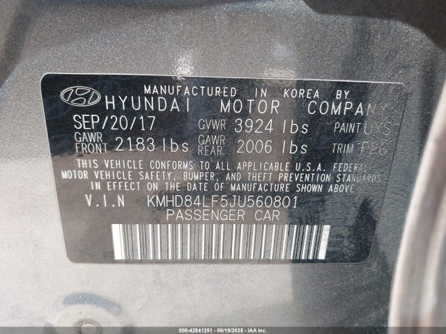 KMHD84LF5JU560801 Hyundai mpi nu