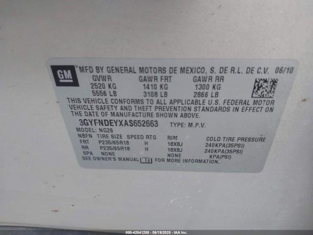 2010 CADILLAC SRX 3GYFNDEYXAS652663 Photo 8