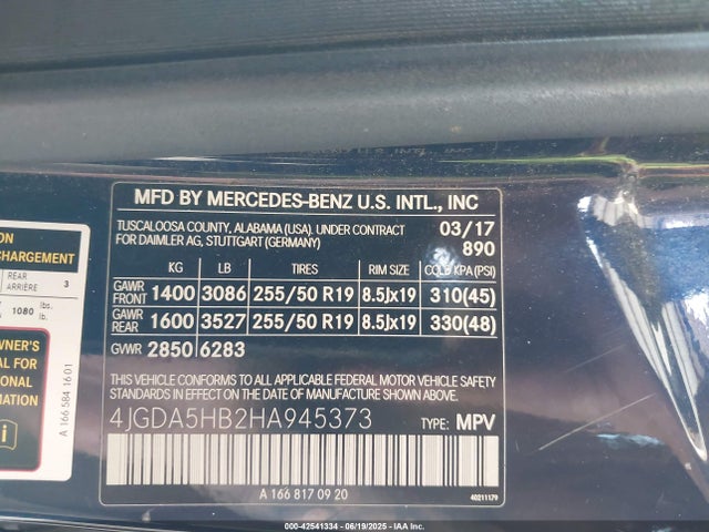 4JGDA5HB2HA945373 Mercedes-Benz m276
