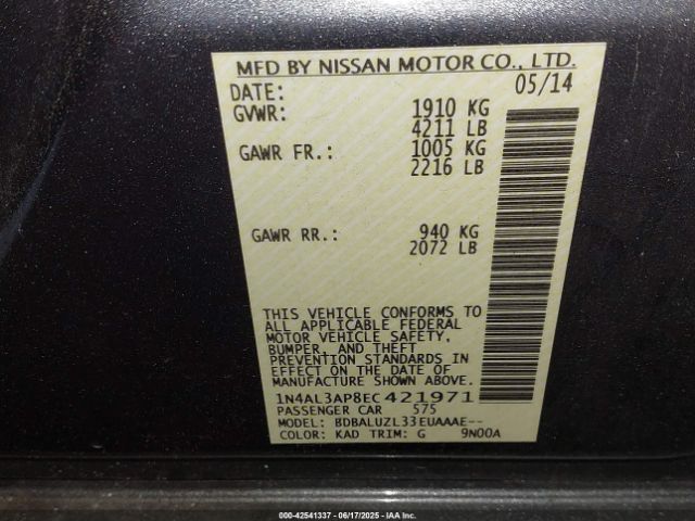 2014 NISSAN ALTIMA 1N4AL3AP8EC421971 Photo 8
