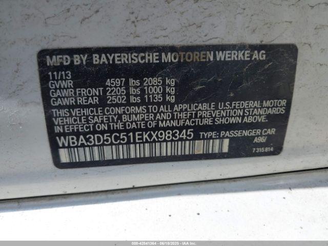2014 BMW 328D WBA3D5C51EKX98345 Photo 8