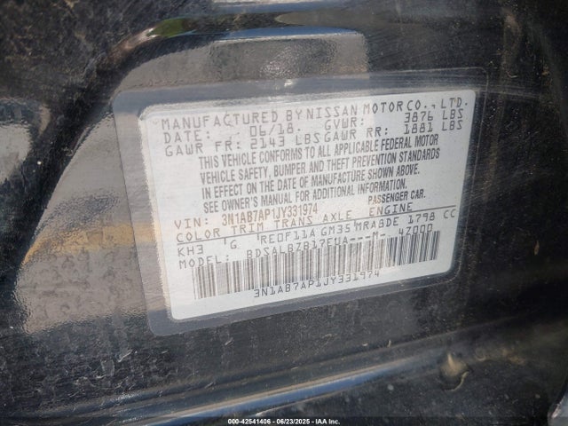 Nissan 2018 2018 3N1AB7AP1JY331974 Image 9