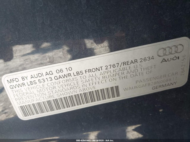 2011 AUDI A6 WAUKGAFB2BN008817 Photo 8