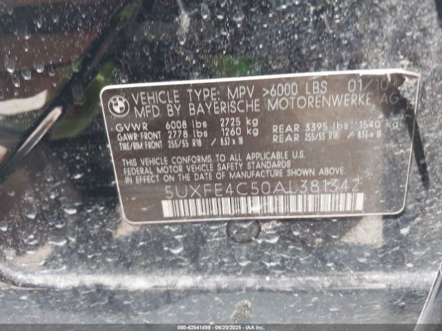 2010 BMW X5 5UXFE4C50AL381342 Photo 8