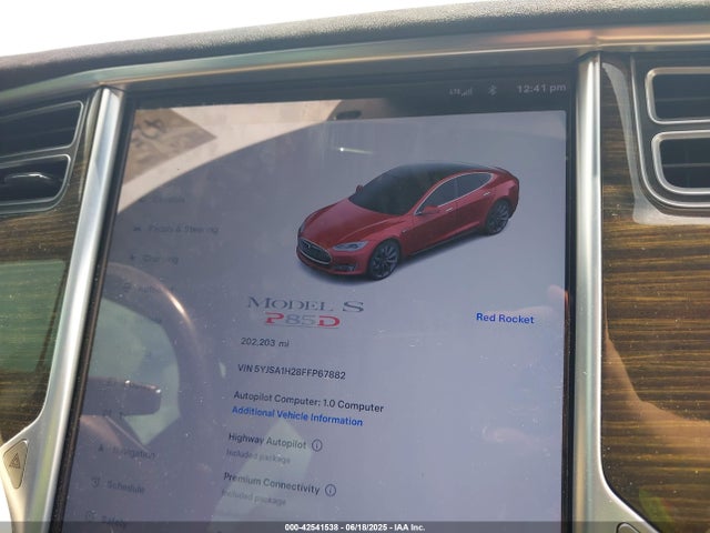 2015 TESLA MODEL S 5YJSA1H28FFP67882 Photo 6