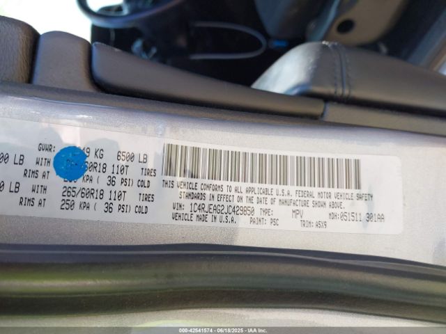 2018 JEEP GRAND CHEROKEE 1C4RJEAG2JC429850 Photo 8