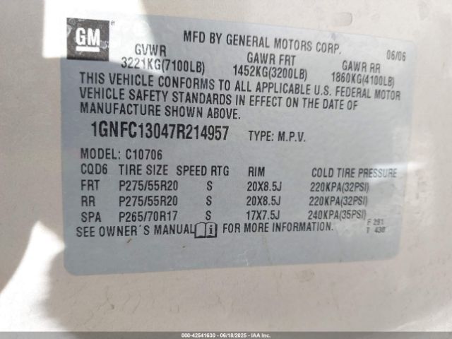 2007 CHEVROLET TAHOE 1GNFC13047R214957 Photo 8