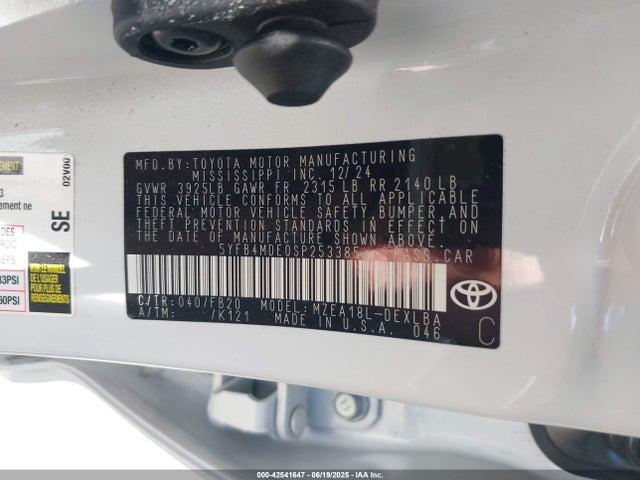 Toyota m20a-fks 2025 5YFB4MDE0SP253385 Image 9