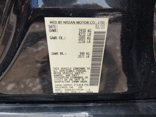 Nissan 2015 2015 1N4AL3AP4FC254476 Image 9