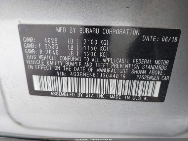 2018 SUBARU LEGACY 4S3BNEN61J3044819 Photo 8