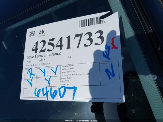 WAUGMAF43KA109310 Audi 2019