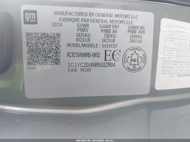 1G1YC2D45R5112904 Chevrolet lt2
