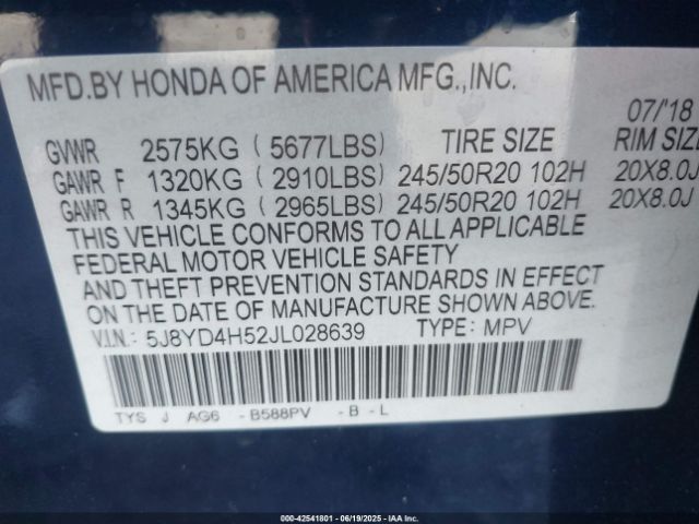 2018 ACURA MDX 5J8YD4H52JL028639 Photo 8