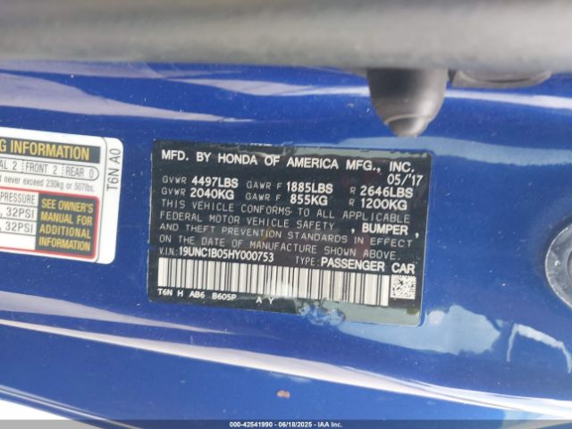 19UNC1B05HY000753 Acura jnc1