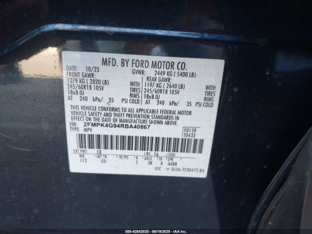 2024 FORD EDGE 2FMPK4G94RBA40867 Photo 8