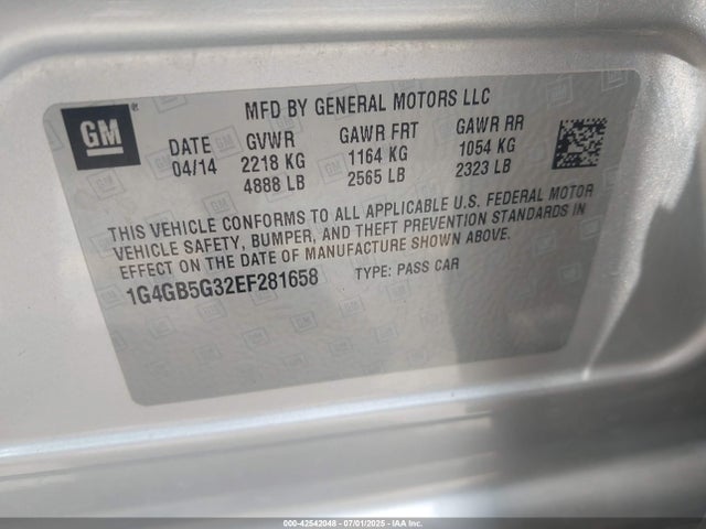 1G4GB5G32EF281658 Buick lfx