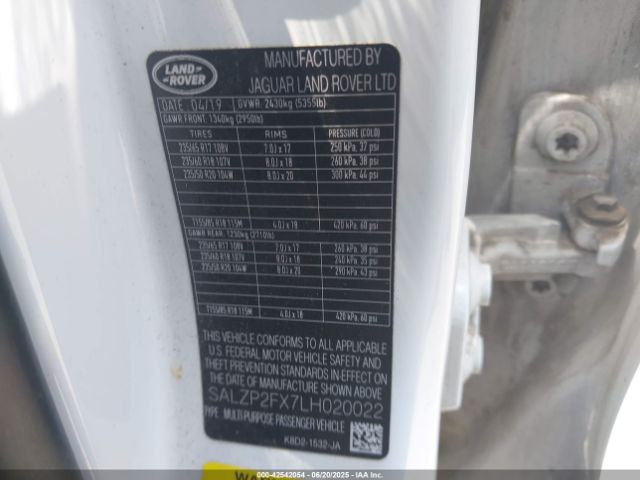 2020 LAND ROVER RANGE ROVER EVOQUE SALZP2FX7LH020022 Photo 8