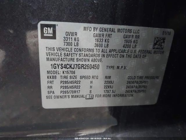 2016 CADILLAC ESCALADE 1GYS4CKJ7GR260450 Photo 8