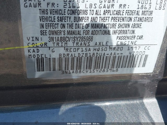 3N1AB8CV1SY285968 Nissan 2025