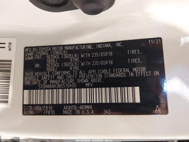 5TDHARAH3NS510405 Toyota a25a-fxs, 5nm