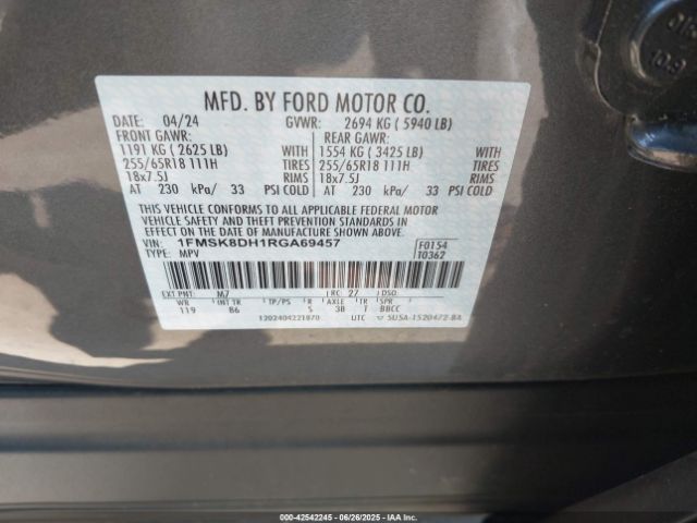 2024 FORD EXPLORER 1FMSK8DH1RGA69457 Photo 8