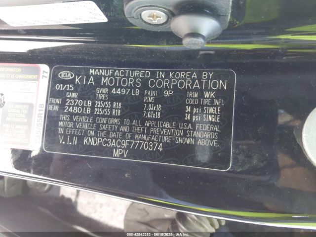 KNDPC3AC9F7770374 KIA Sportage Ex