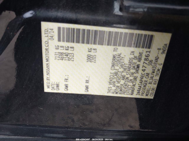 Nissan 2014 2014 1N4AA5AP4EC477861 Image 9