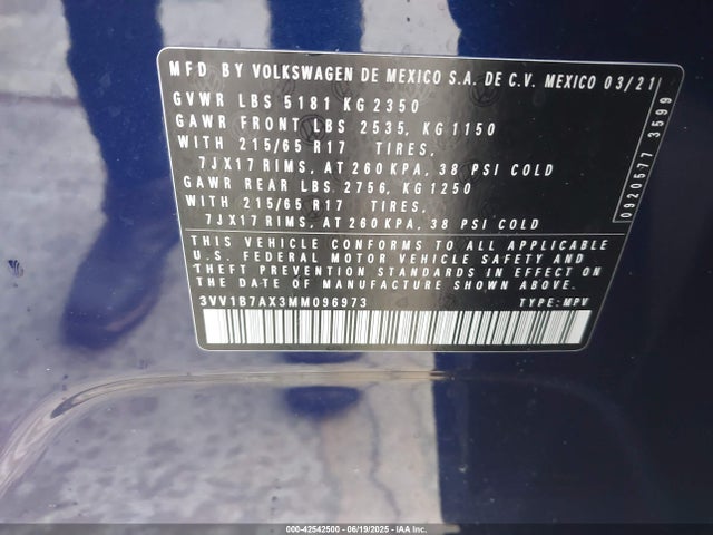 Volkswagen 2021 2021 3VV1B7AX3MM096973 Image 9
