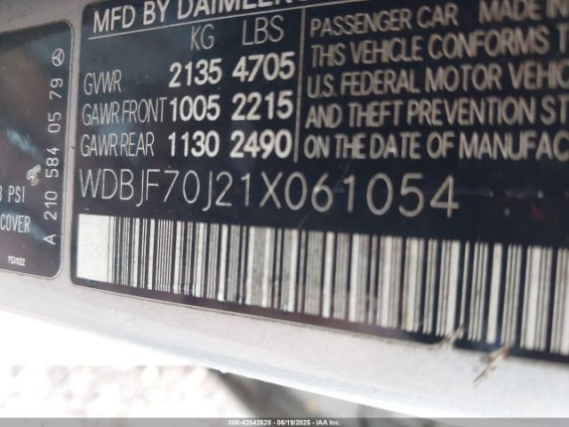 2001 MERCEDES-BENZ E 430 WDBJF70J21X061054 Photo 8