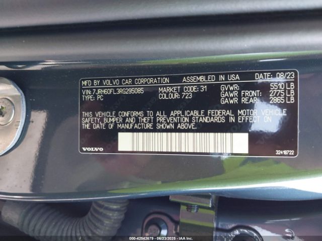 2024 VOLVO S60 RECHARGE PLUG-IN HYBRID 7JRH60FL3RG295085 Photo 8