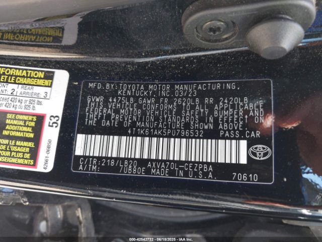 2023 TOYOTA CAMRY 4T1K61AK5PU796532 Photo 8