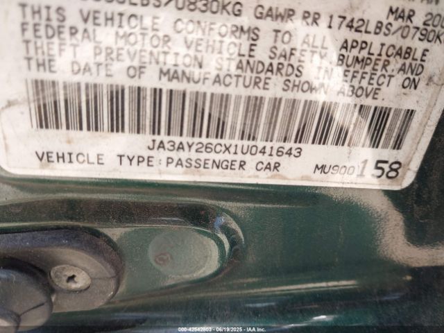 2001 MITSUBISHI MIRAGE JA3AY26CX1U041643 Photo 8