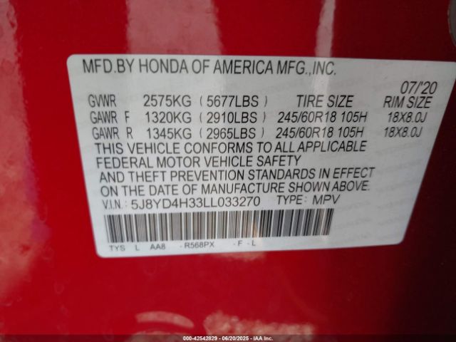 2020 ACURA MDX 5J8YD4H33LL033270 Photo 8
