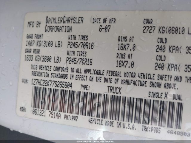 2007 MITSUBISHI RAIDER 1Z7HC22K77S265604 Photo 8