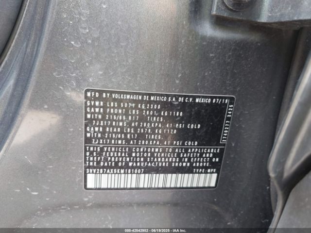 2019 VOLKSWAGEN TIGUAN 3VV2B7AX5KM181007 Photo 8