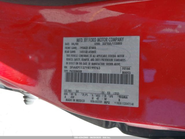 2000 FORD ESCORT 3FAKP1137YR199763 Photo 8