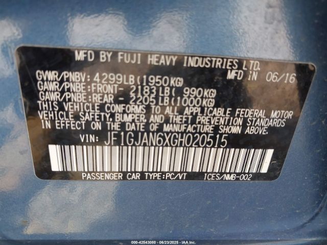 2016 SUBARU IMPREZA JF1GJAN6XGH020515 Photo 8