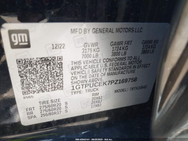 2023 GMC SIERRA 1500 1GTPUCEK7PZ169758 Photo 8