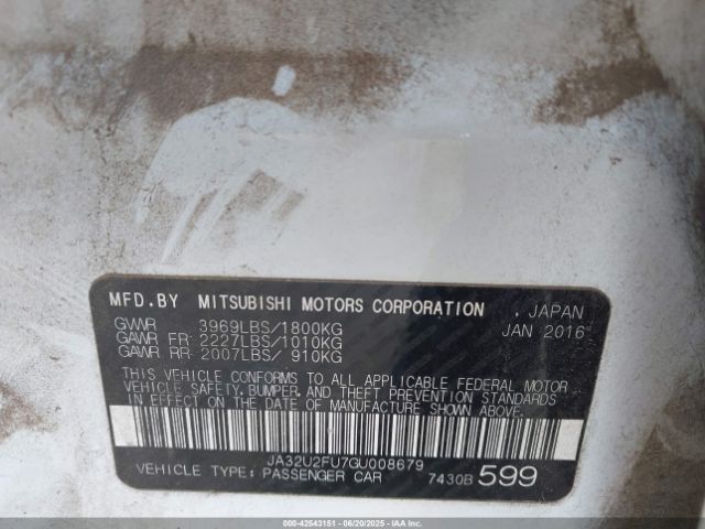 2016 MITSUBISHI LANCER JA32U2FU7GU008679 Photo 8