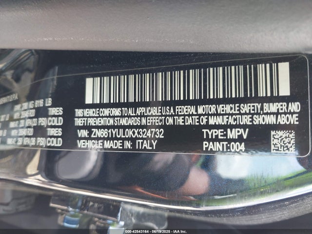 ZN661YUL0KX324732 Maserati m156e