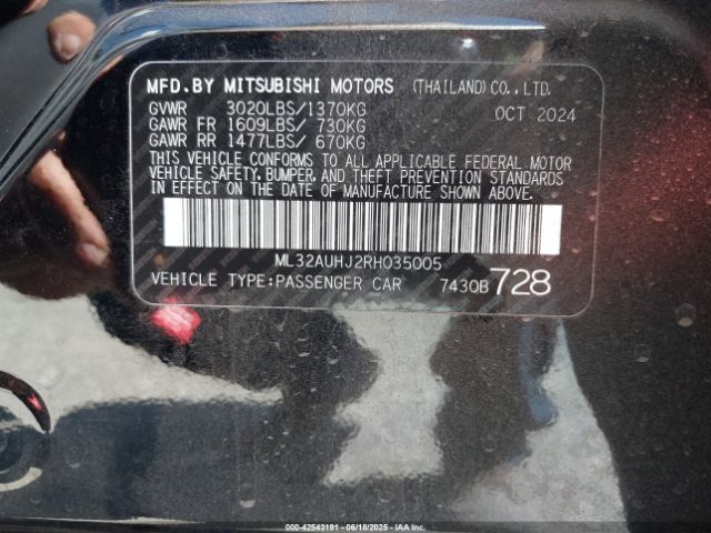 2024 MITSUBISHI MIRAGE ML32AUHJ2RH035005 Photo 8