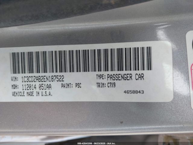 1C3CDZAB2EN187522 Dodge Avenger