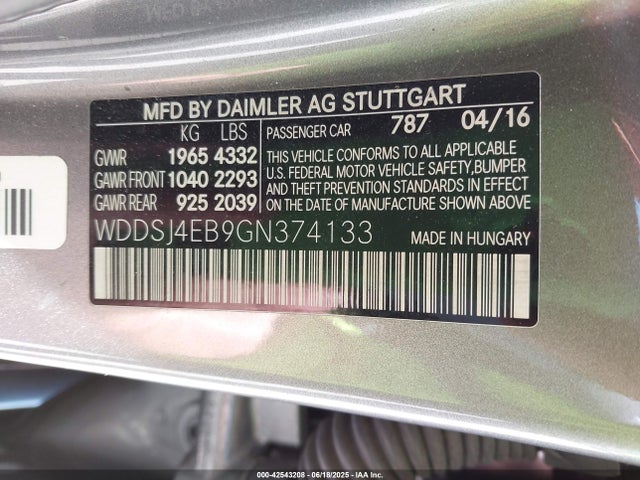 WDDSJ4EB9GN374133 Mercedes-Benz 2016