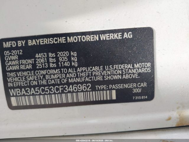 2012 BMW 328I WBA3A5C53CF346962 Photo 8