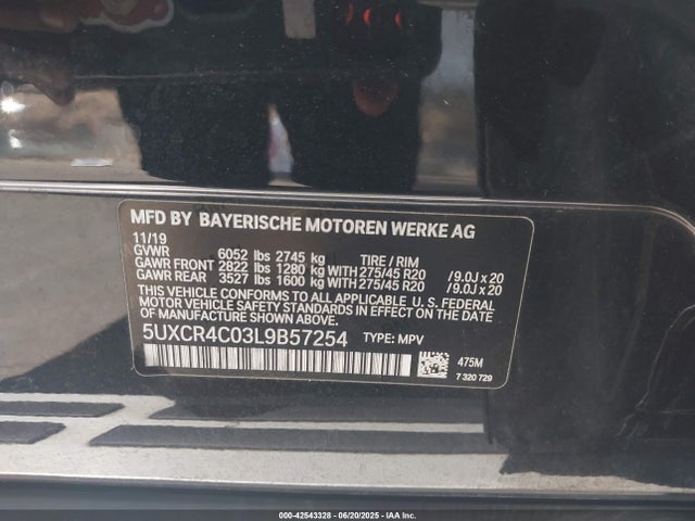 5UXCR4C03L9B57254 BMW X5
