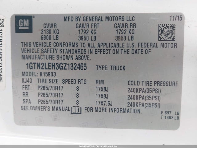 1GTN2LEH3GZ132465 GMC lv3 - sidi, vvt, aluminum, e85 max