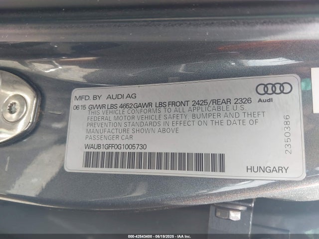 2016 AUDI S3 WAUB1GFF0G1005730 Photo 8