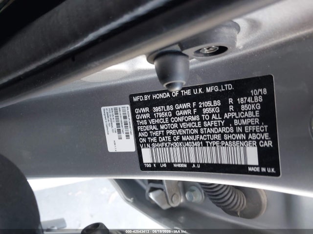 SHHFK7H30KU403491 Honda l15ba