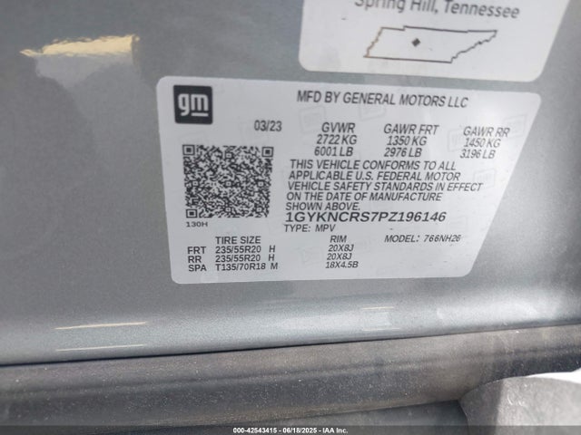 2023 CADILLAC XT5 1GYKNCRS7PZ196146 Photo 8